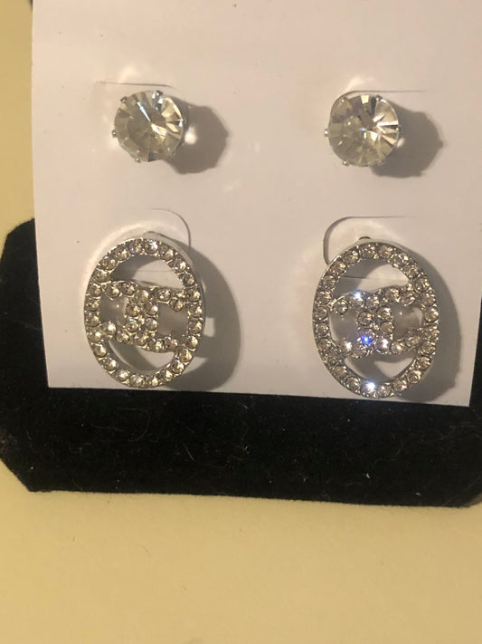 Silver or Gold Rhinestone Logo Set