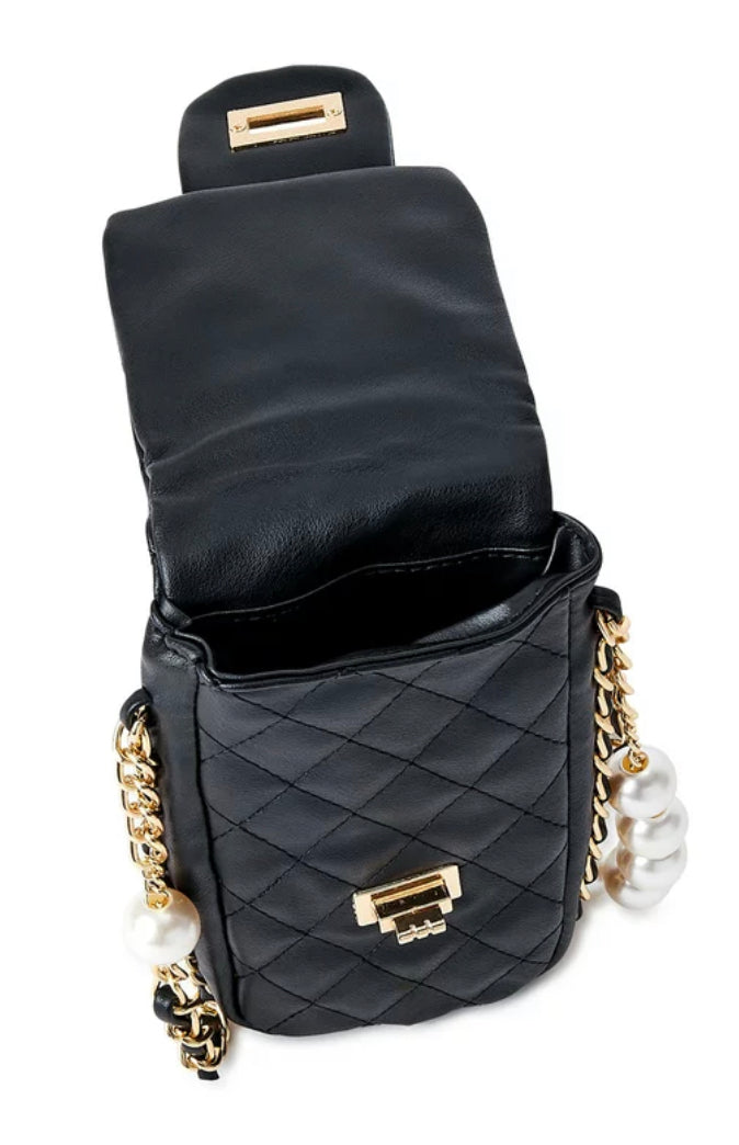 Black Quilted Crossbody Phone Purse