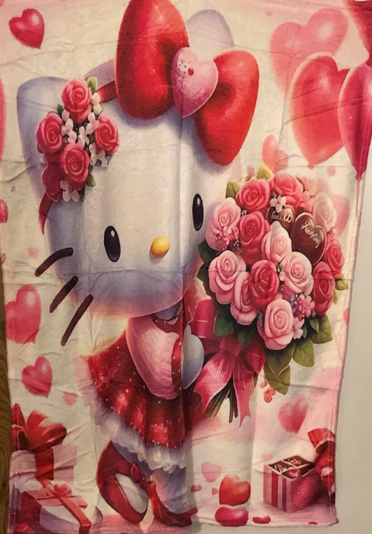 Adorable Plush Hello Kitty Blanket